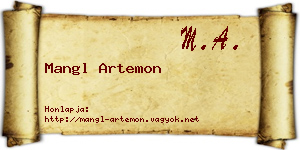 Mangl Artemon névjegykártya